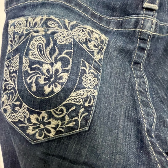 True Religion Women’s Blue Jeans Embroidered Pockets, Straight Leg Jeans Size 30 - Picture 7 of 12